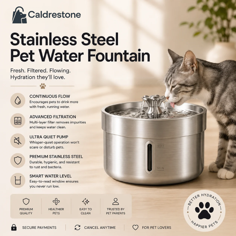 Caldrestone Stainless Steel Pet Water Fountain