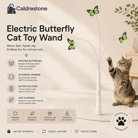 Caldrestone Electric Butterfly Cat Toy Wand