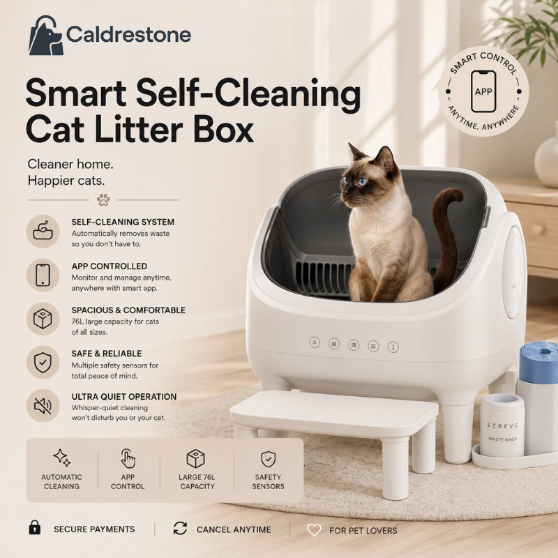 Caldrestone Smart Self-Cleaning Cat Litter Box