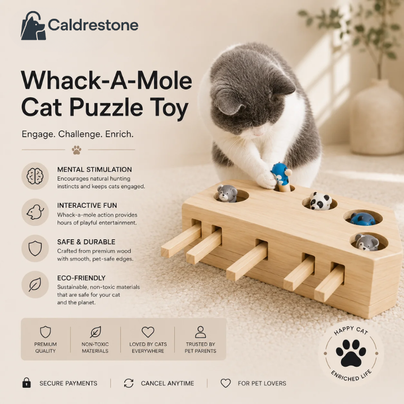 Caldrestone Whack-A-Mole Cat Puzzle Toy