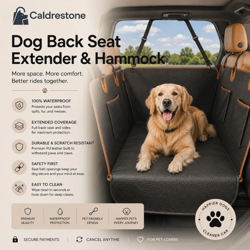 Caldrestone Dog Back Seat Extender & Hammock