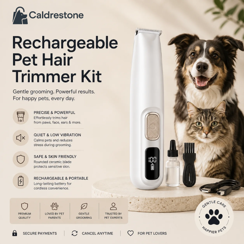 Caldrestone Rechargeable Pet Hair Trimmer Kit